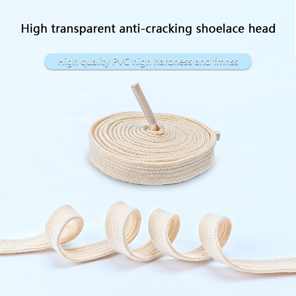 Flat Shoelaces For Sneakers Wearresistant Canvas Sports Shoe Laces Solid Cotton Rugged For Women Me 2