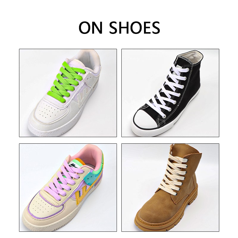 Flat Shoelaces For Sneakers Wearresistant Canvas Sports Shoe Laces Solid Cotton Rugged For Women Me 5