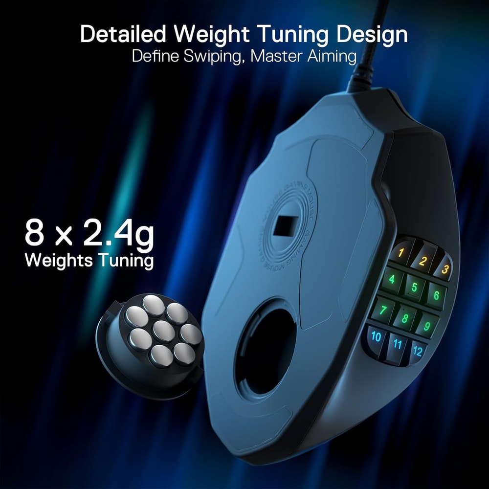 18 Programmable Mouse Buttons, RGB Backlight LED USB Wired Gaming Mouse