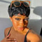 Human Hair Short Pixie Cut Wig, Machine Made Wigs for Black Women With Bangs