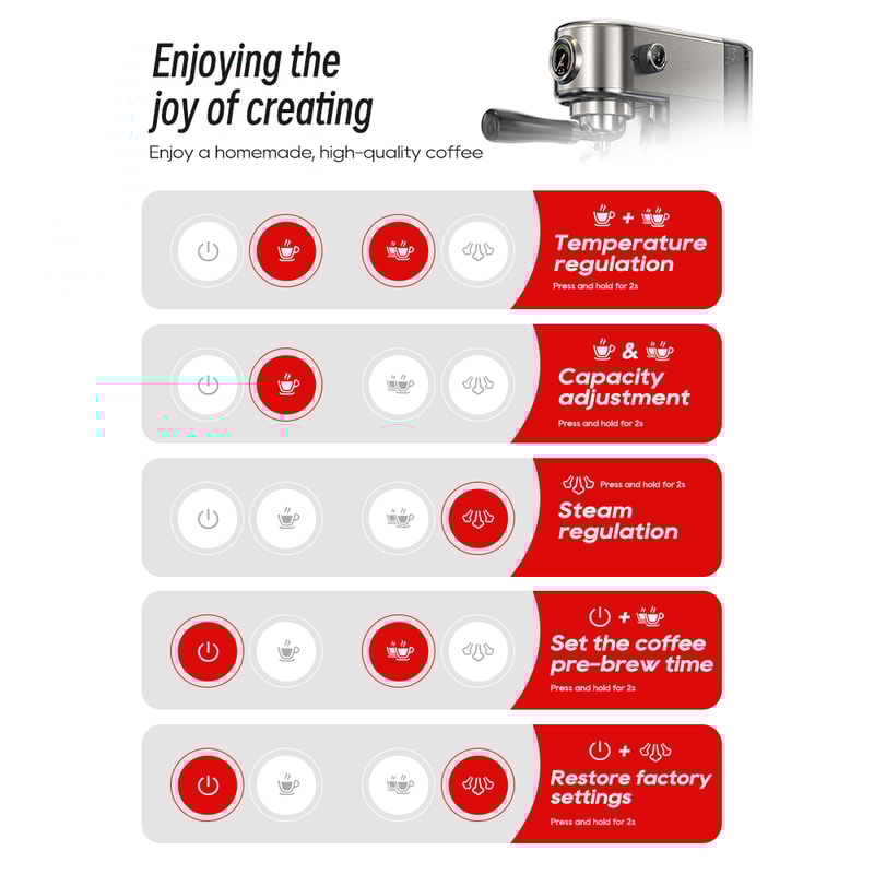 Super Slim Coffee Maker Cappuccino Semi Automatic Espresso Machine With Temperature Adjustable Cold 1