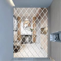 multi-piece combination diamond-shaped 3d mirror wall stickers, splicing stickers for wall decor