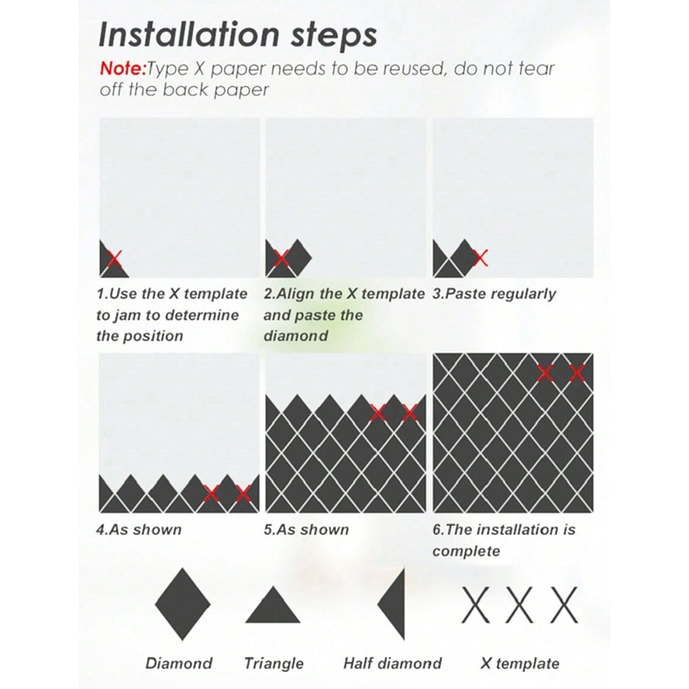 Multi-piece Combination Diamond-shaped 3D Mirror Wall Stickers, Splicing Stickers for Wall Decor