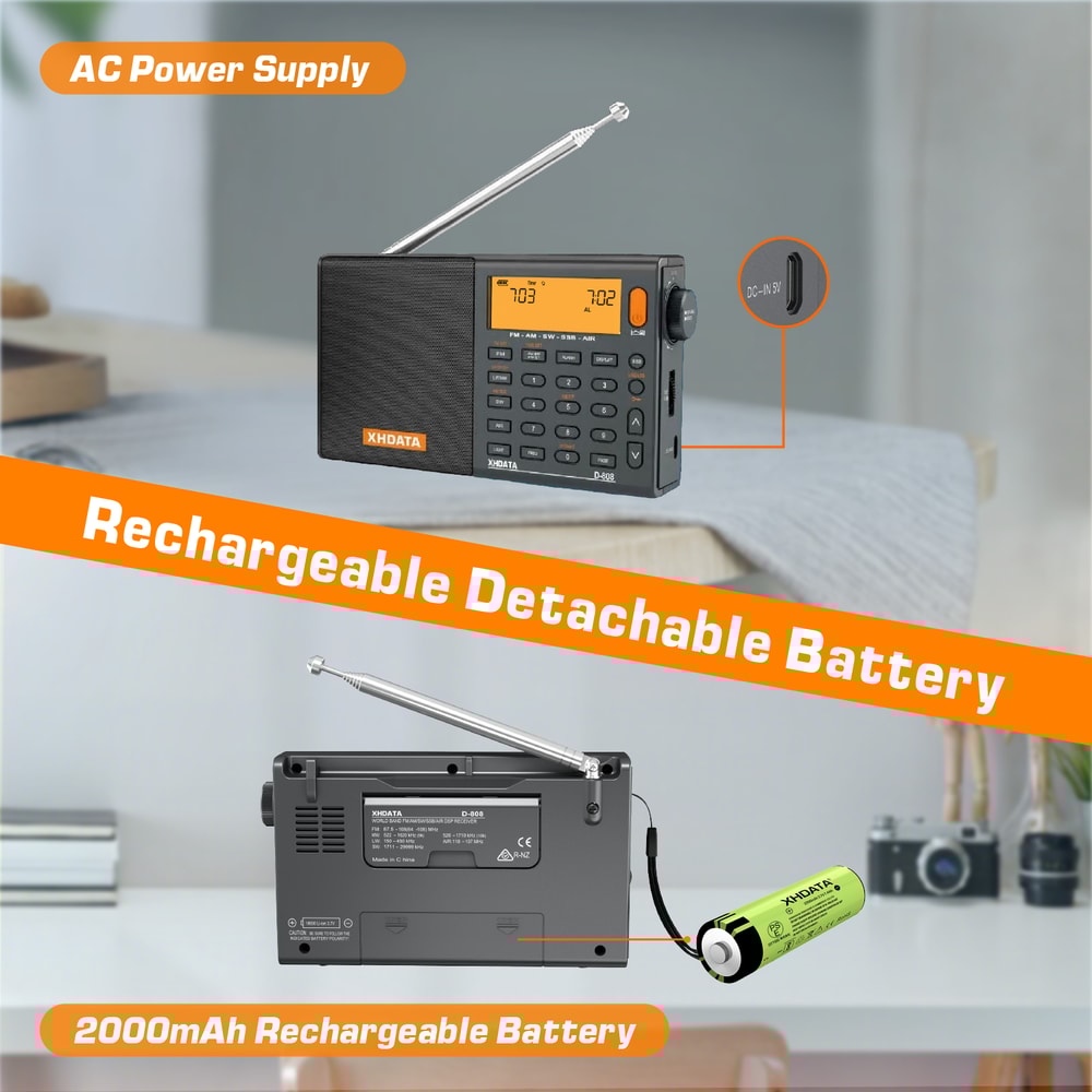 Rechargeable Radio Receiver Full Band Portable Radio With Multifunction Deep Sound Stereo 3