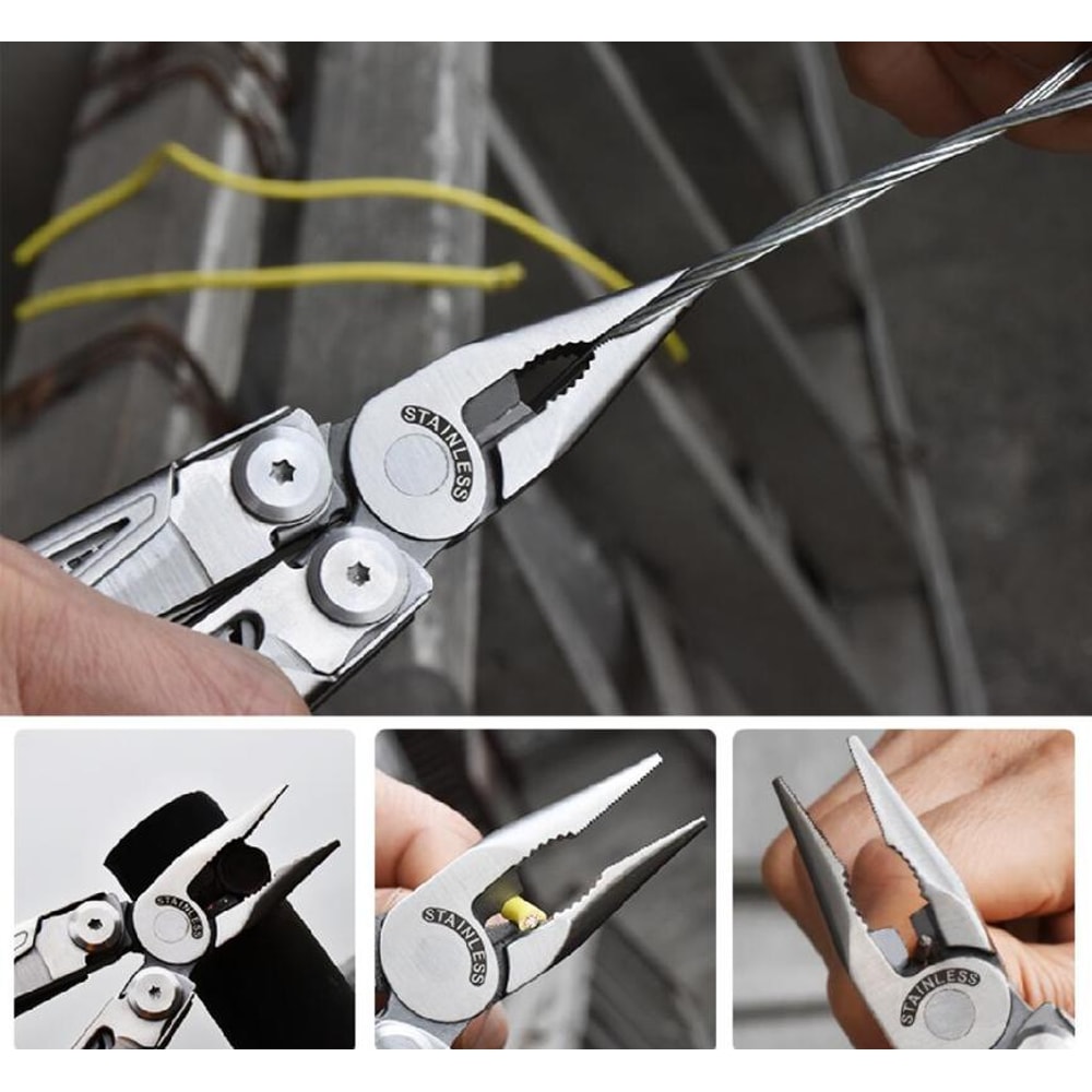 Multitools Cable Clip Multifunctional Clamps Multi Pliers Folding Knife 1