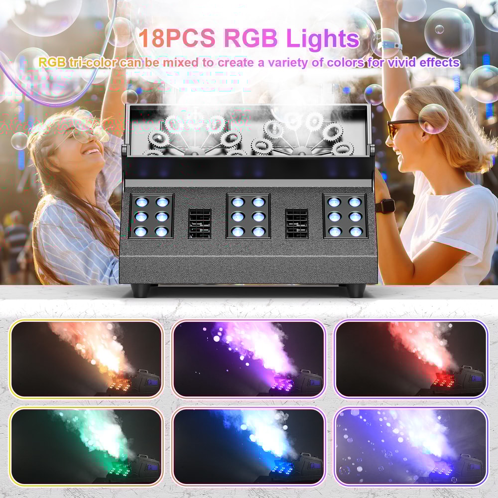 LED Bubble Fog Machine Smoke Bubble Machine RGB Stage Light For Party Wedding DJ 1
