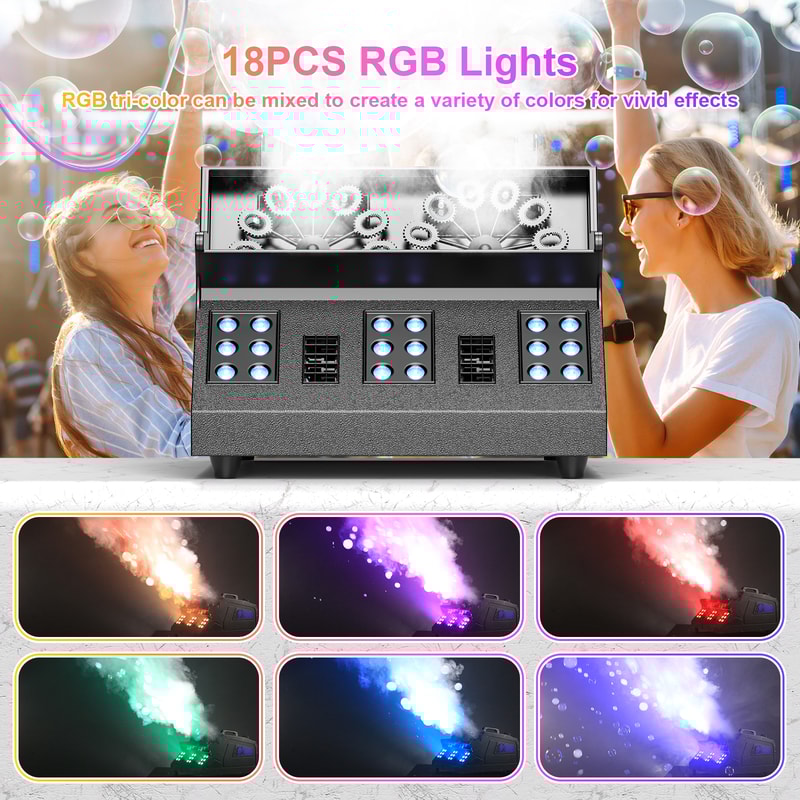 LED Bubble Fog Machine Smoke Bubble Machine RGB Stage Light For Party Wedding DJ 1