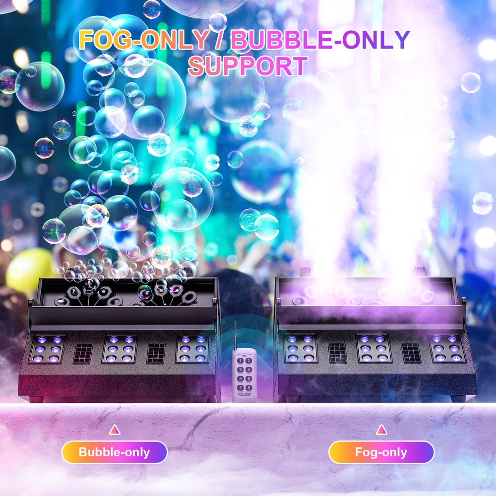LED Bubble Fog Machine Smoke Bubble Machine RGB Stage Light For Party Wedding DJ 2