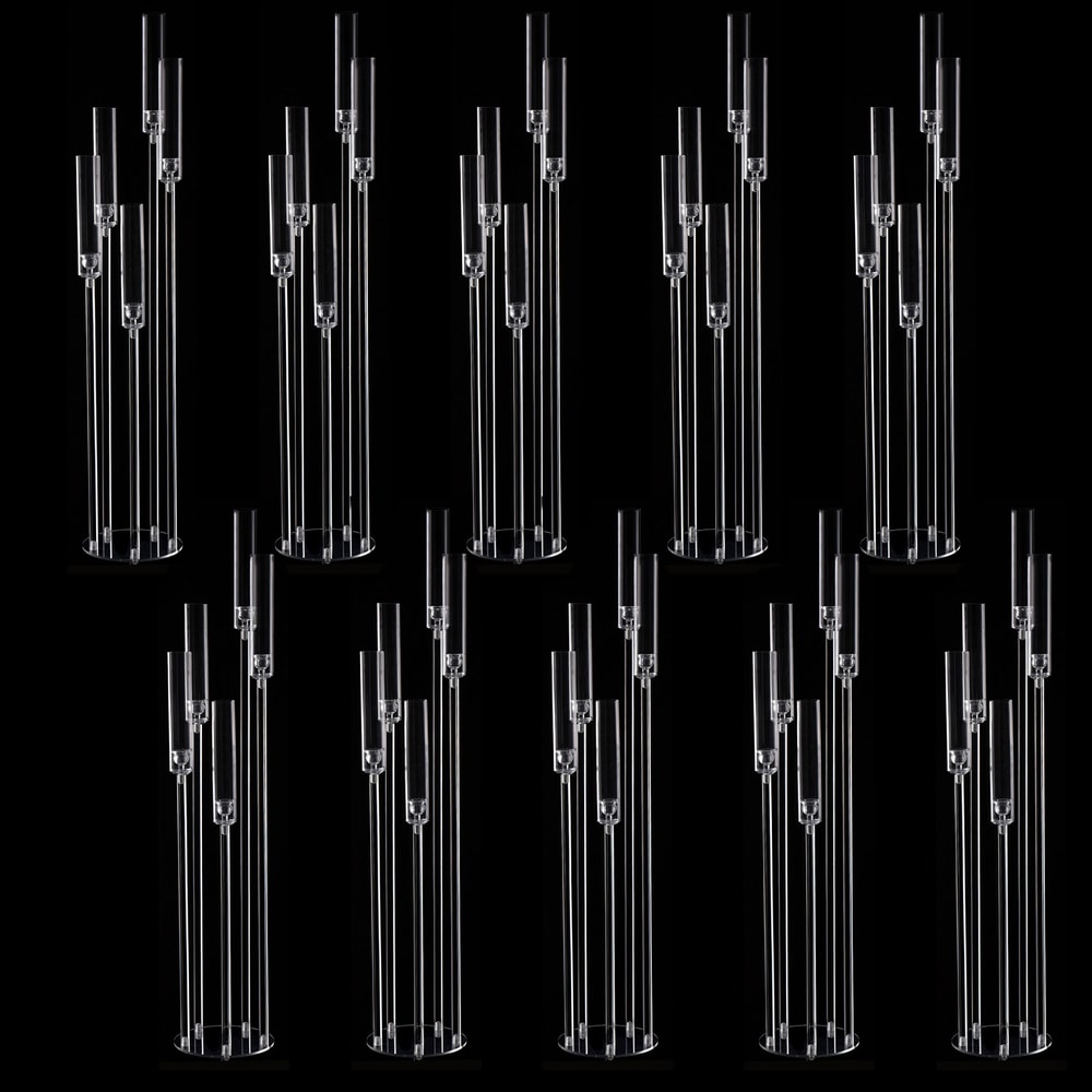 Acrylic 5 Arm Candelabra Clear Candlestick Holder For Wedding Ceremony And Home Decor 3