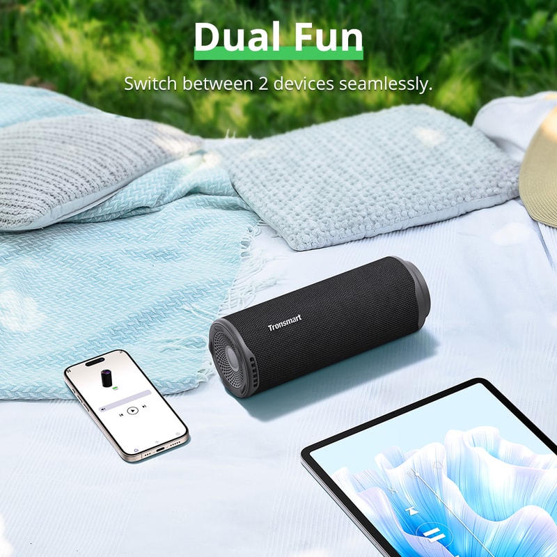 Bluetooth Portable Speaker With Deep Bass 360 Degree Sound Waterproof IPX7 For Outdoor Use 1