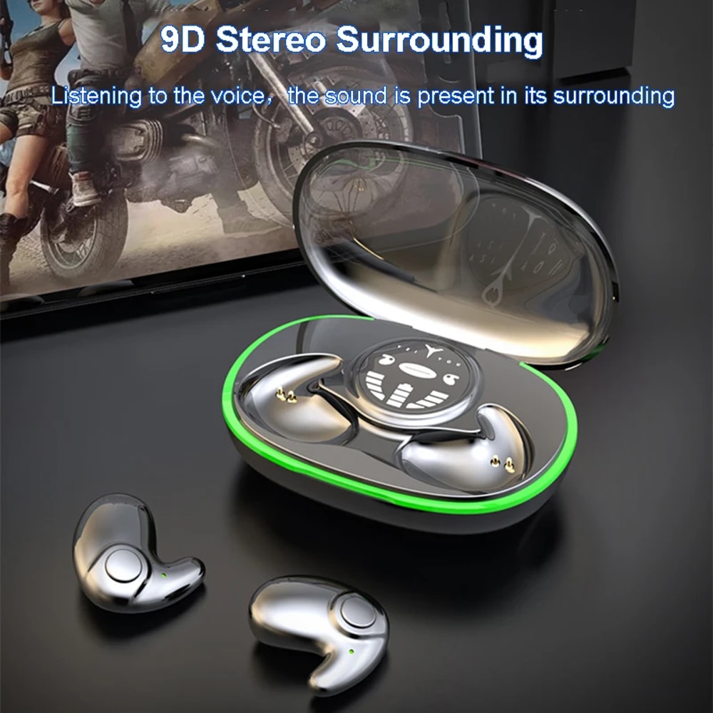 Wireless Bluetooth Invisible Sleep Earphones, Noise Reduction Touch Control Headsets, IPX5 Waterproof Earbuds