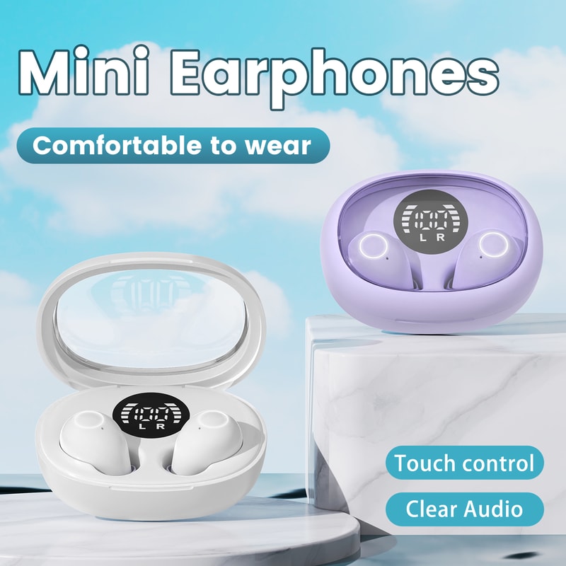Smallest Tiny Earbuds, Invisible Sleep Wireless Bluetooth Headset with Mic for Comfort
