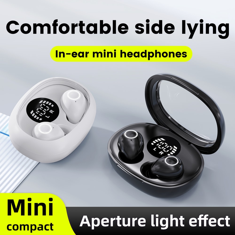 Smallest Tiny Earbuds, Invisible Sleep Wireless Bluetooth Headset with Mic for Comfort