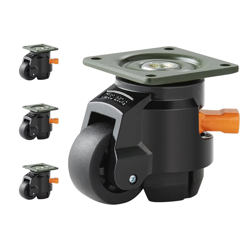 Leveling Casters With Handle Design Heavy Duty Swivel Caster Wheels For Height Adjustable Feet 0
