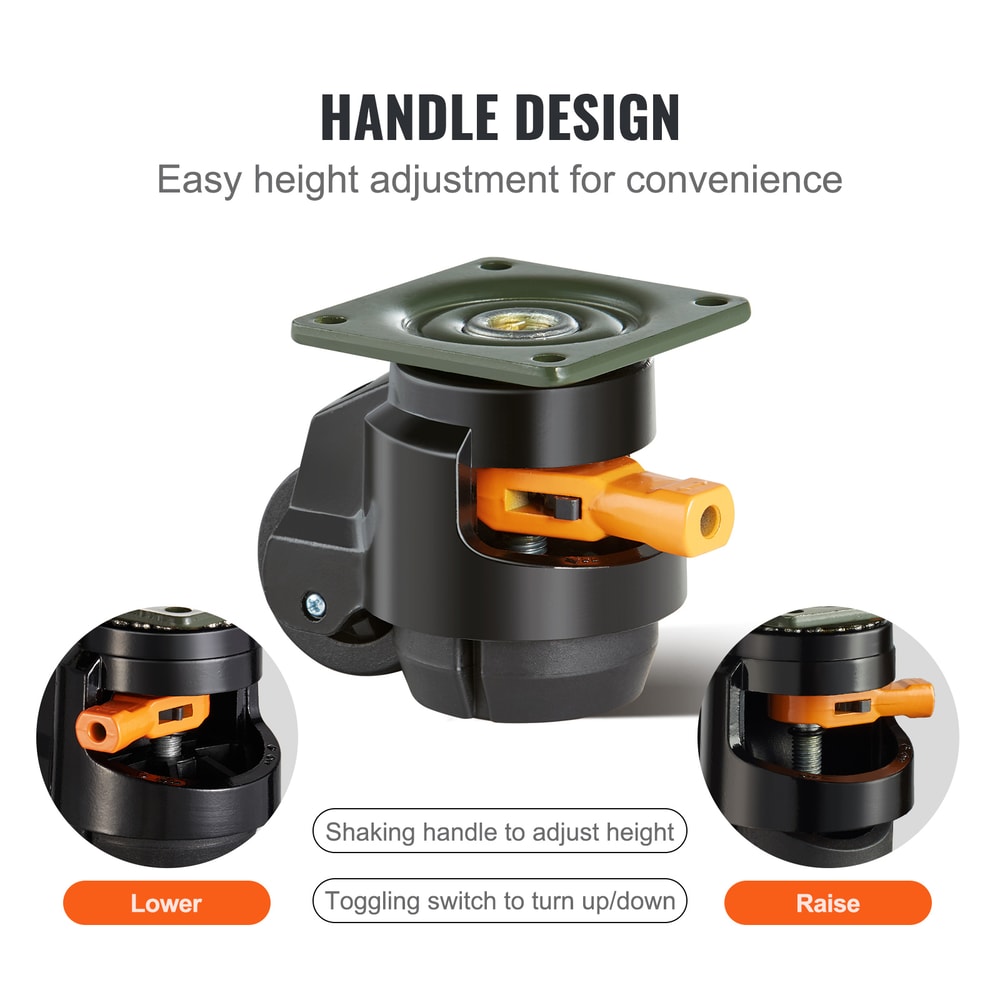 Leveling Casters With Handle Design Heavy Duty Swivel Caster Wheels For Height Adjustable Feet 1