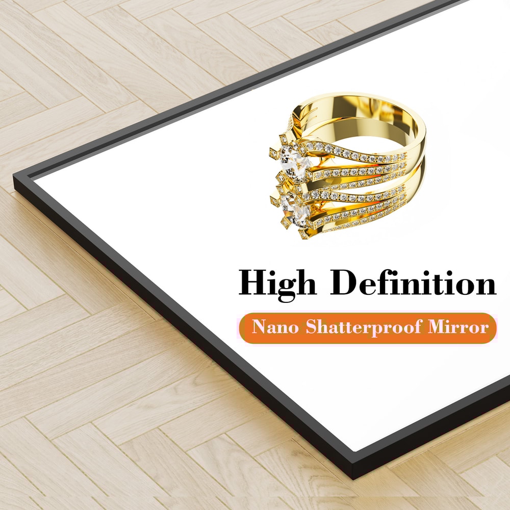 Leaning WallMounted Mirror Full Body Standing Mirror With Aluminum Alloy Frame For Living Room 4