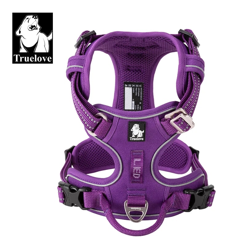 Adjustable Pet Reflective Nylon Dog Harness No Pull Medium Large Naughty Dog Vest For Safety 4