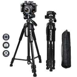 aluminum phone travel self tripod with pan head mount for canon nikon dslr camera
