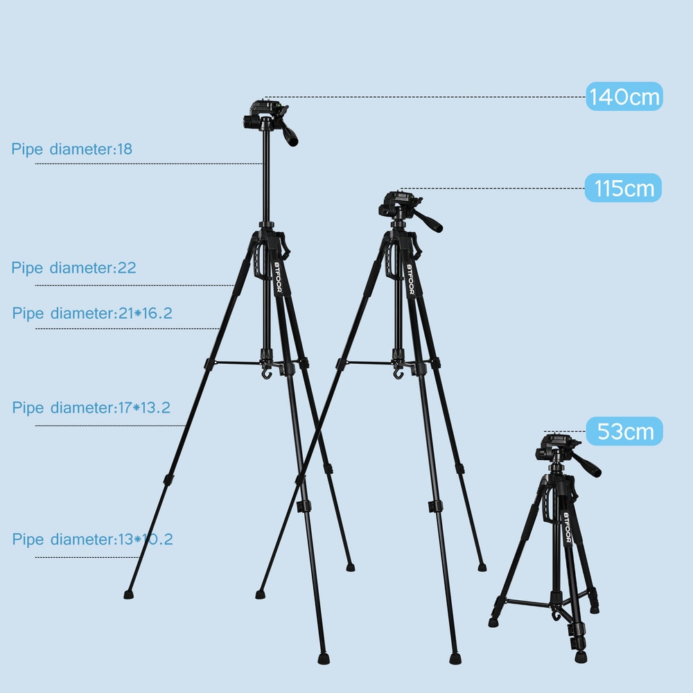 Aluminum Phone Travel Self Tripod With Pan Head Mount For Canon Nikon DSLR Camera