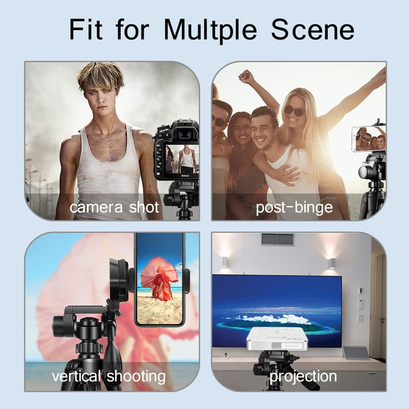 Aluminum Phone Travel Self Tripod With Pan Head Mount For Canon Nikon DSLR Camera