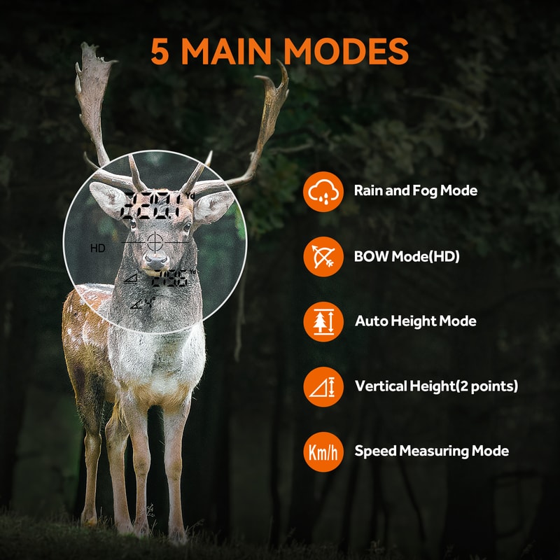 Laser Rangefinder For Hunting Range Finder Big Field 656Yd Rain Fog Ranging Mode BOW Mode Auto Heig 2