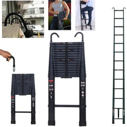 aluminum extending roof ladder, heavy duty telescopic ladders with hooks, indoor outdoor multi purpose ladder