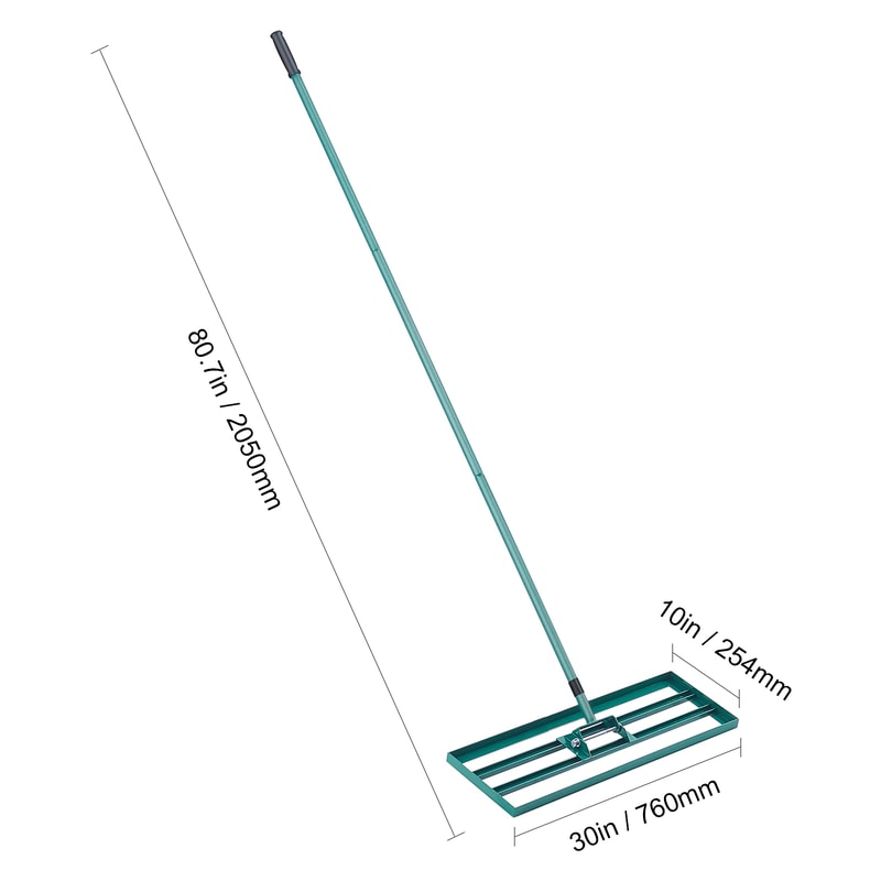 Heavy duty Lawn Leveling Rake, steel extended handle lawn leveler for garden, golf lawn, farm care