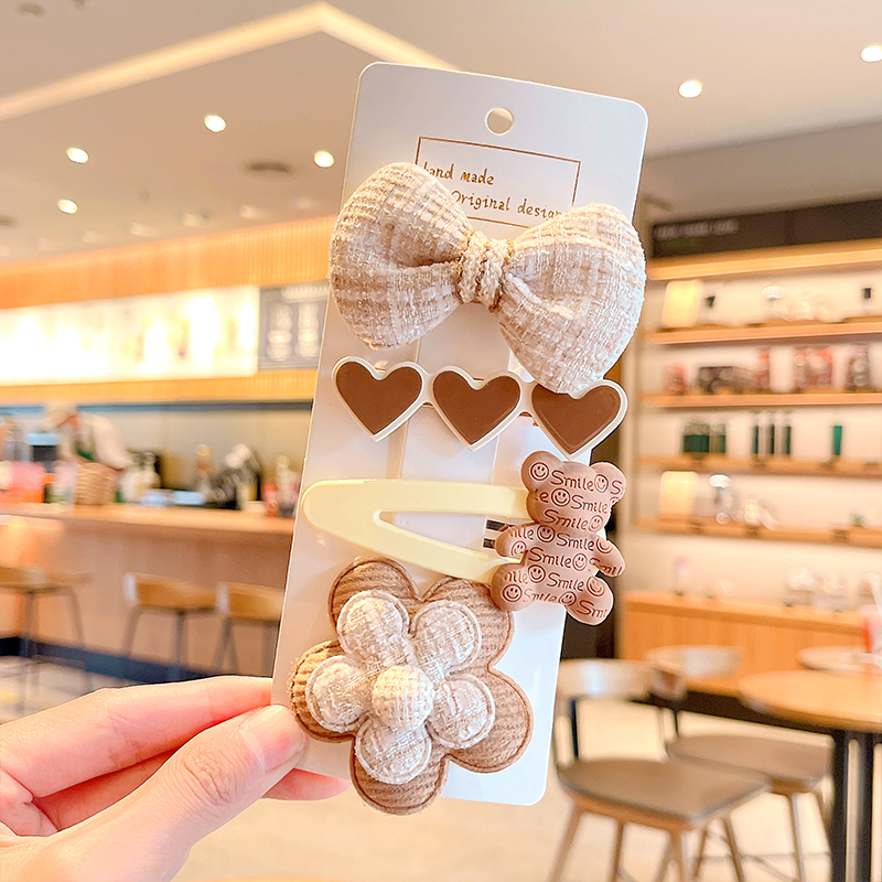 Plush Cartoon Flower Bow Hairpins For Girls Children Cute Sweet Barrettes Kid Hair Accessories 5