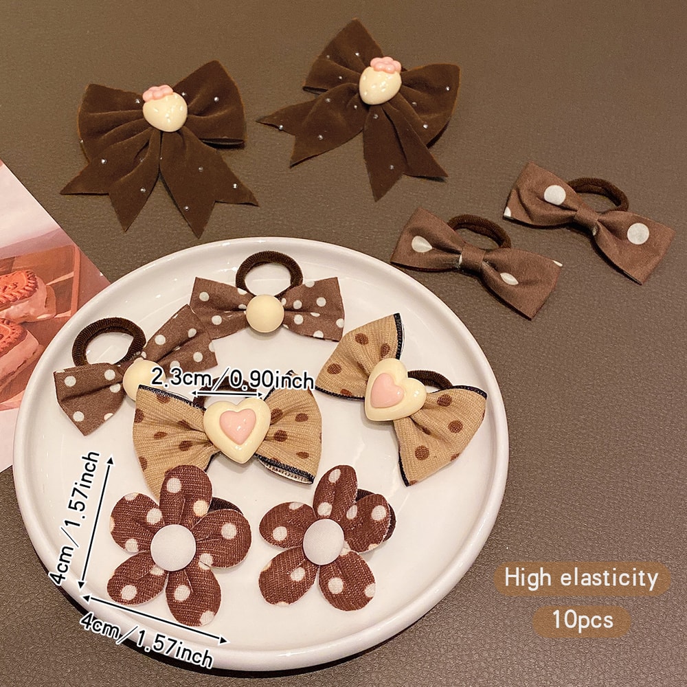 Rubber Band Hair Accessories Bow Flower Hair Rings Suitable For Daily Use Stylish Hair Ties 1