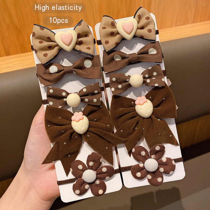Rubber Band Hair Accessories Bow Flower Hair Rings Suitable For Daily Use Stylish Hair Ties 3