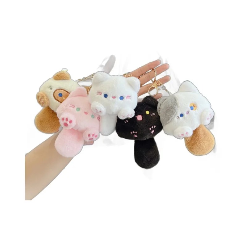 Kawaii Plush Cat Keychain Toy Doll Cute Handbag Schoolbag Car Backpack Pendant Gift 5