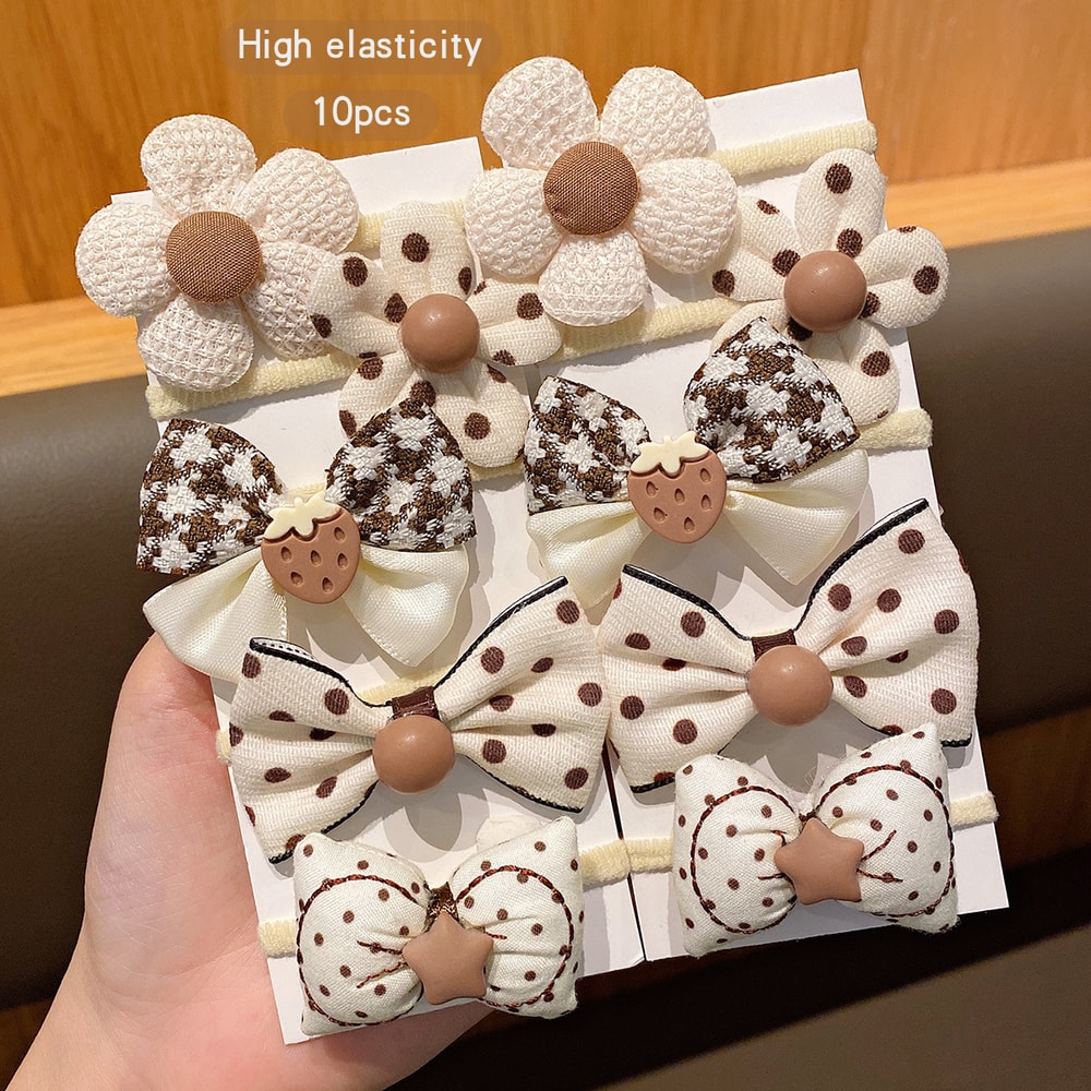 Sweet Flower Bow Elastic Bands Cute Hair Accessories Suitable For Daily Use Comfortable Ponytail Ho 0