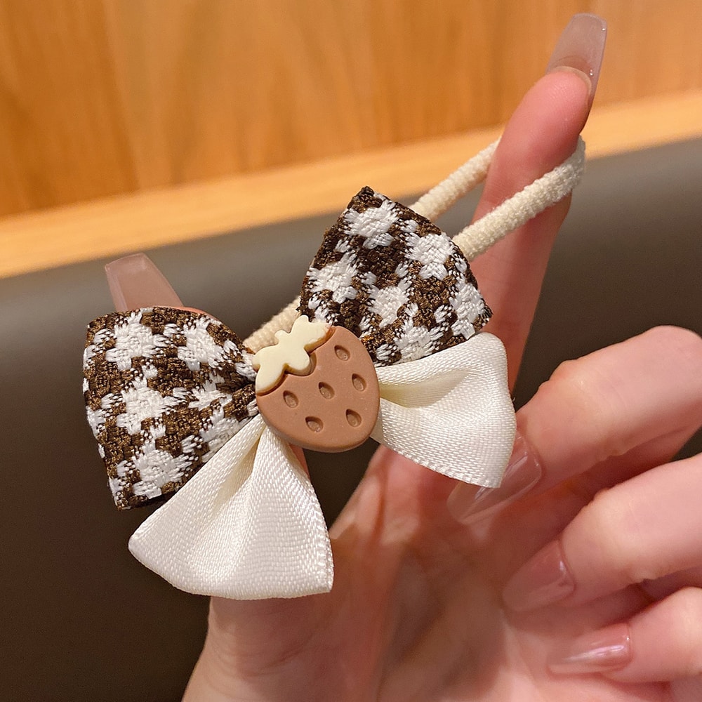 Sweet Flower Bow Elastic Bands Cute Hair Accessories Suitable For Daily Use Comfortable Ponytail Ho 3