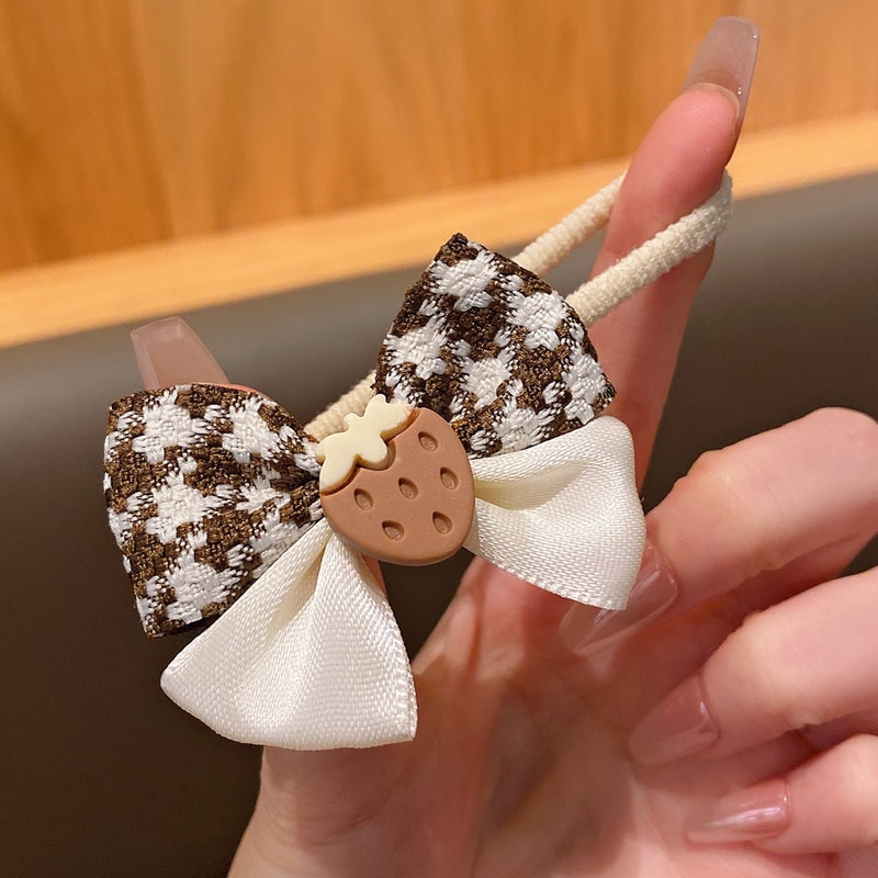 Sweet Flower Bow Elastic Bands Cute Hair Accessories Suitable For Daily Use Comfortable Ponytail Ho 3