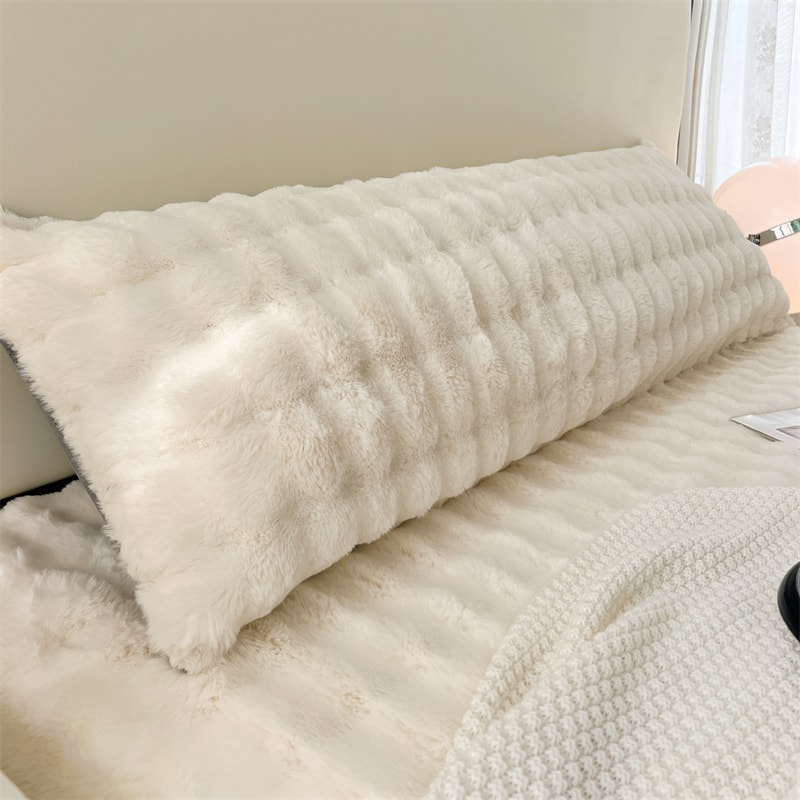 Decorative Plush Long Pillowcase Solid Color Soft And Comfortable Fabric Pillow Cover 5