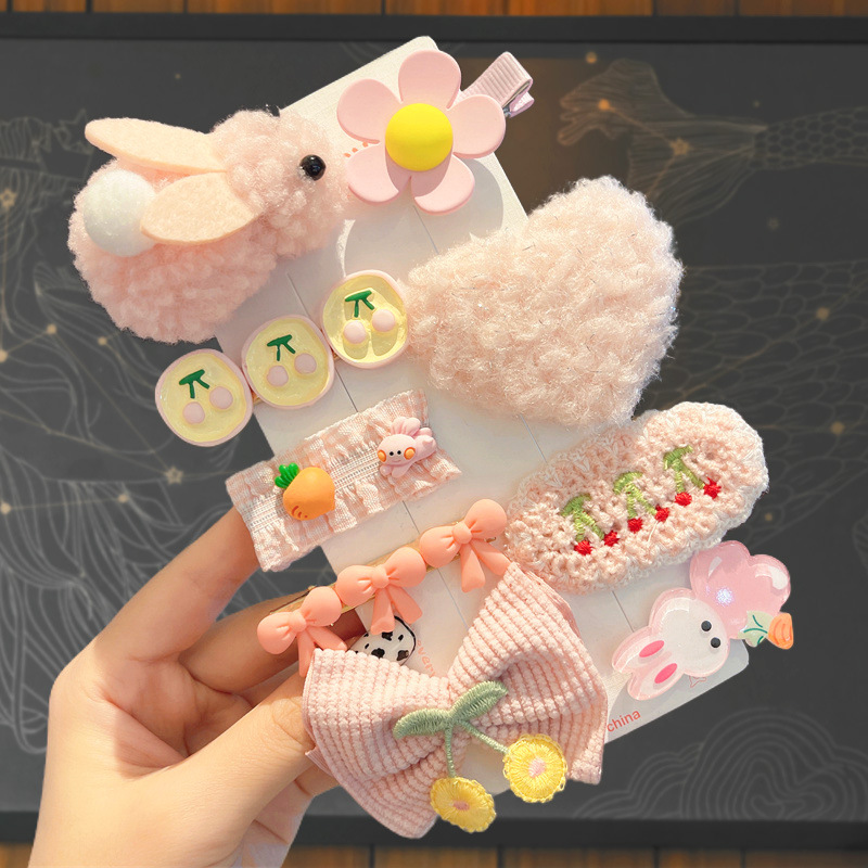 Cute Headdress Girl Hairpins Childrens Plush Hair Clip For Autumn And Winter Baby Hair Accessory Hi 7