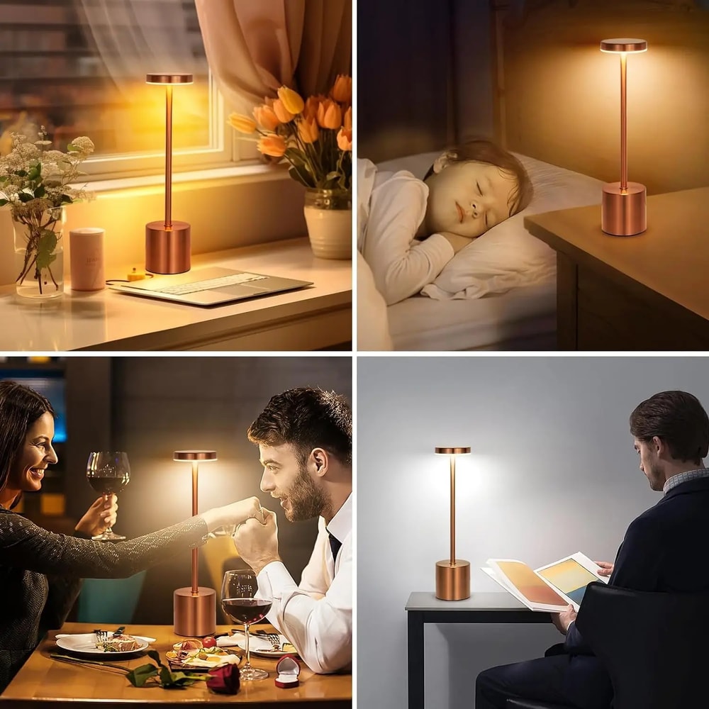 LED Table Lamp Wireless USB Type C Rechargeable Touch Sensor Night Light For Outdoor Bedroom Decor 5