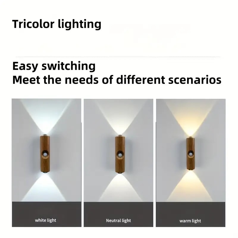 Rechargeable LED Wall Lamp Motion Sensor LED Smart Light Bedside Night Light For Living Room Bedroo 2