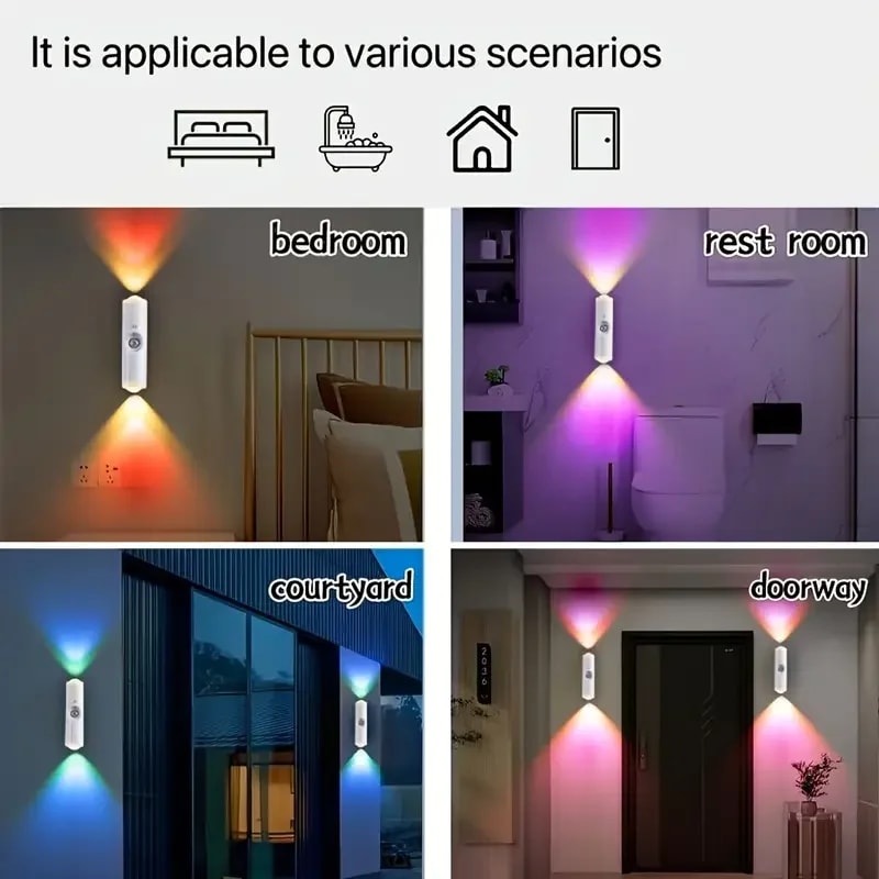 Rechargeable LED Wall Lamp Motion Sensor LED Smart Light Bedside Night Light For Living Room Bedroo 4