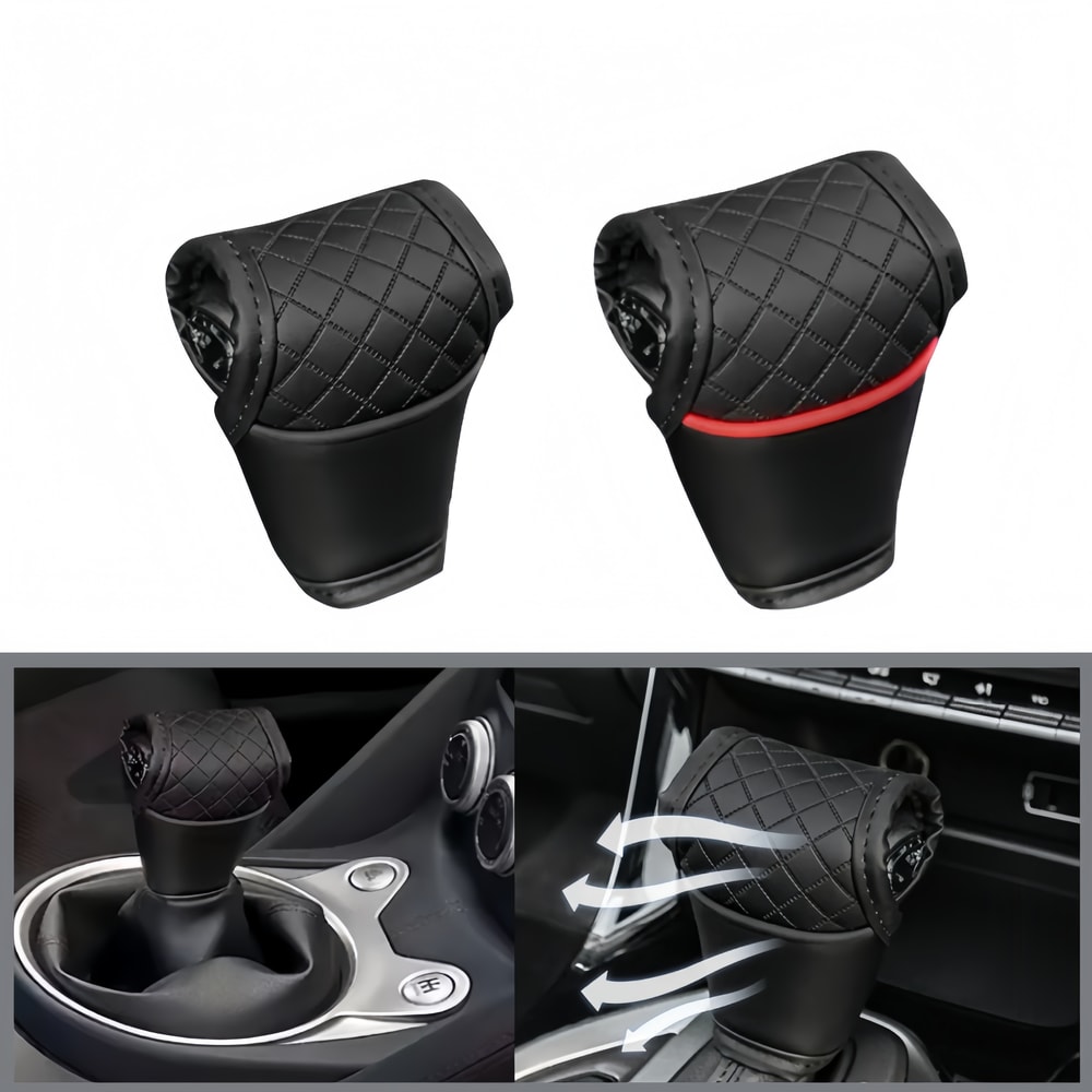 PU Leather Universal Car Gear Shift Cover NonSlip DustProof Shifter Knob Protector Interior Gear Le 0