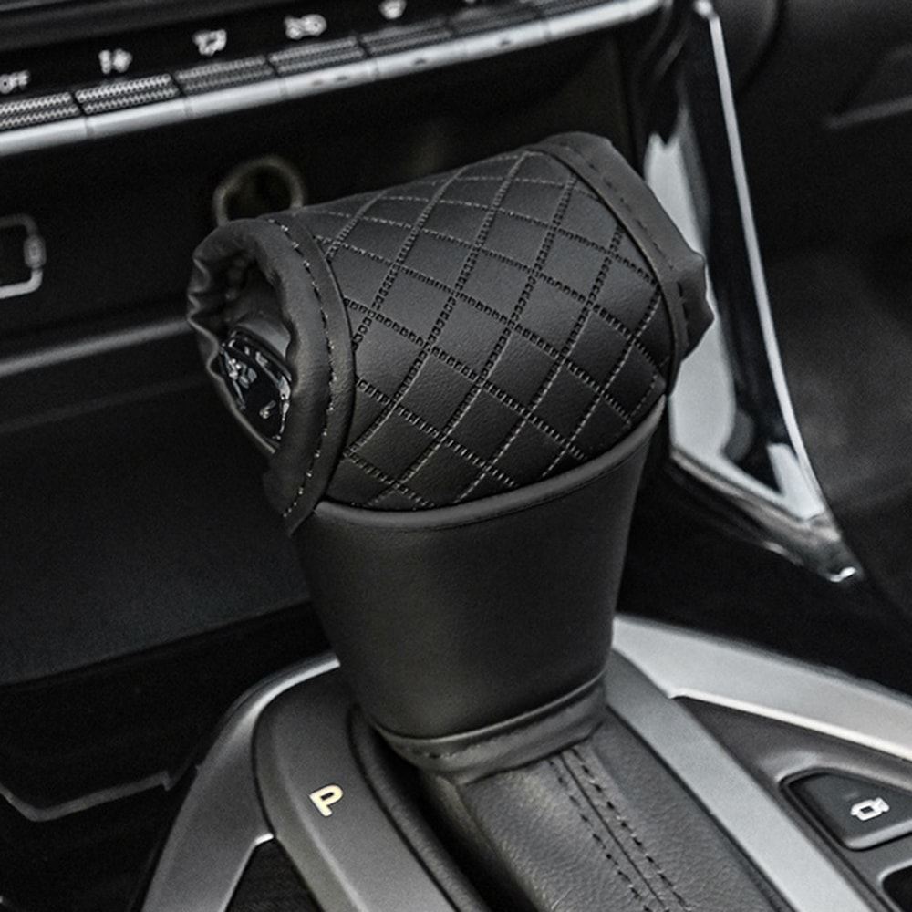 PU Leather Universal Car Gear Shift Cover NonSlip DustProof Shifter Knob Protector Interior Gear Le 1