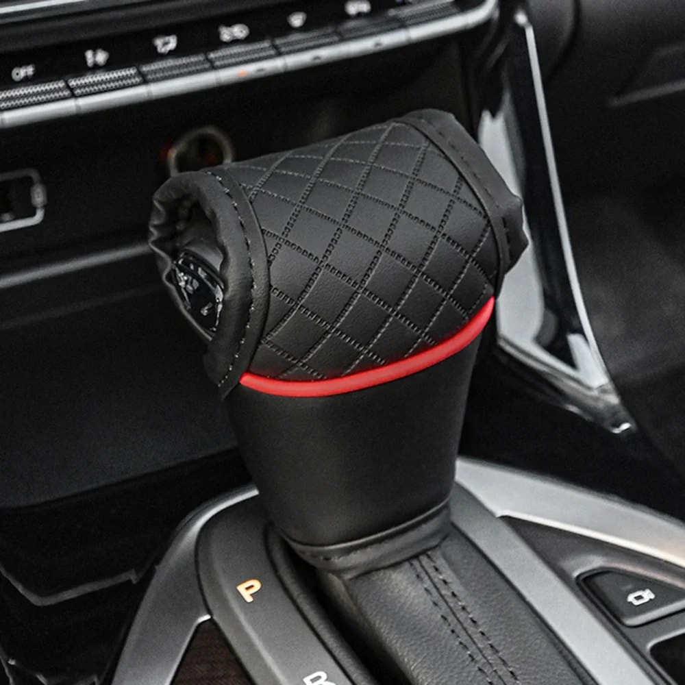 PU Leather Universal Car Gear Shift Cover NonSlip DustProof Shifter Knob Protector Interior Gear Le 3
