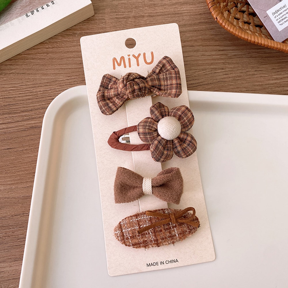 Baby Hair Drop Clips Korea Fashion, Coffee Warm Color Wool Knit Hairpins, Kid Girls Cotton BB Hair Clamp Barrettes