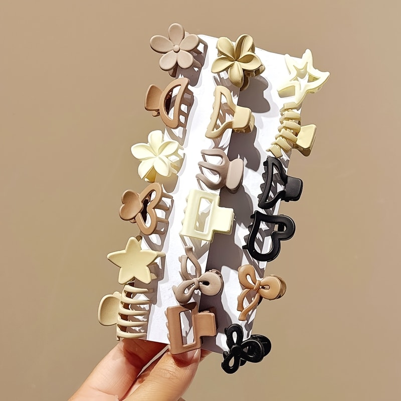 Cute Girl Accessories Beige Mixed Pack Small Clips Ideal For Daily Use Special Occasions Or Travel 3