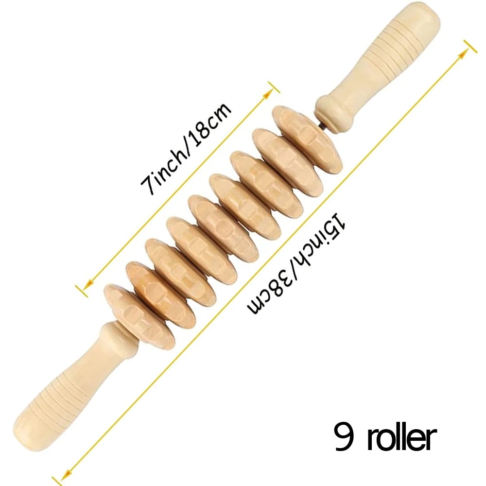 Lymphatic Drainage Massager Wood Therapy Roller Massage Tools Wooden Muscle Roller Stick 6
