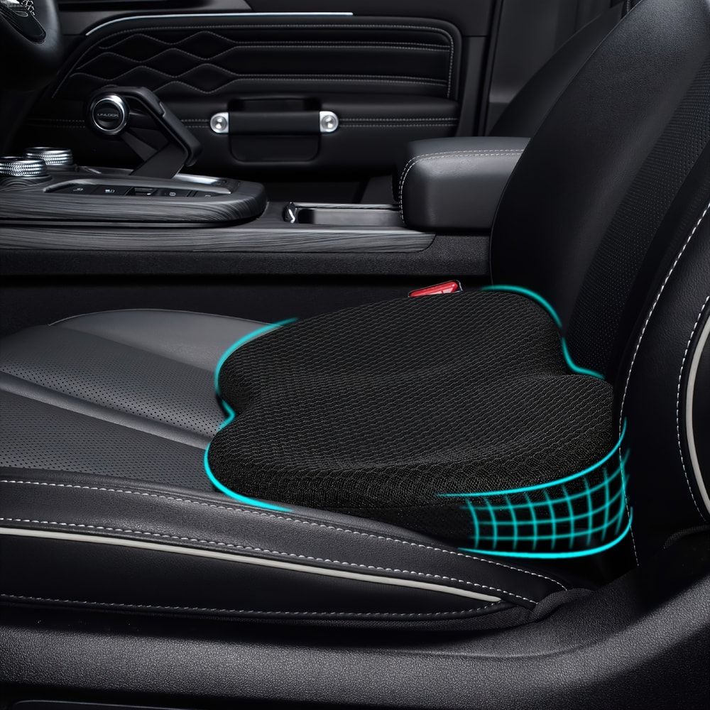Multi-Use Memory Foam Car Seat Cushion, Back Support Pad for Lumbar Pain Relief, Driver's Car Cushion