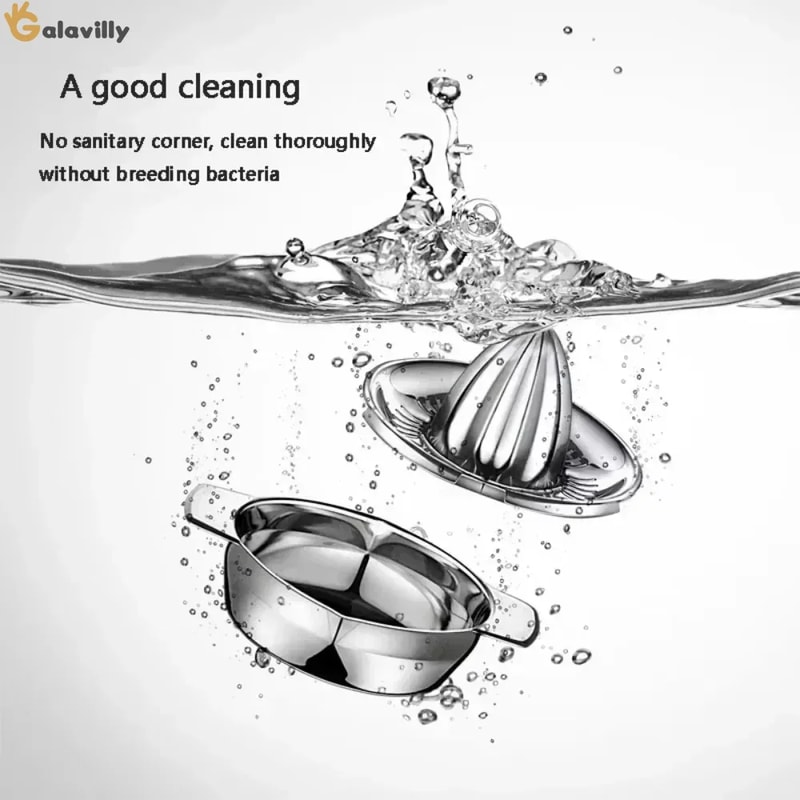 Stainless Steel Portable Lemon Orange Manual Fruit Juicer, Citrus Raw Hand Pressed Juice Maker