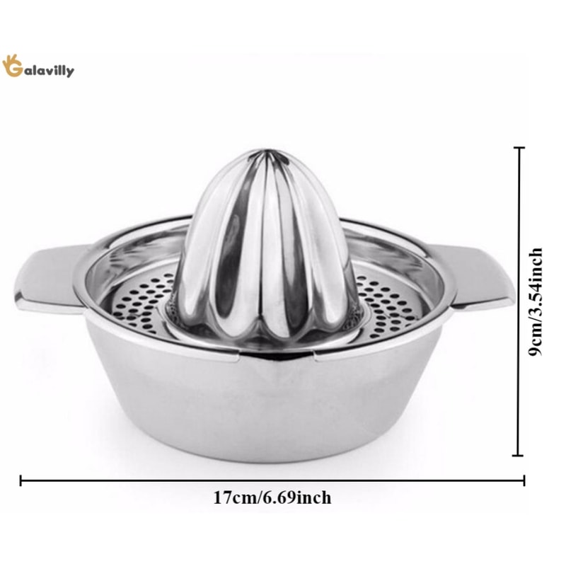 Stainless Steel Portable Lemon Orange Manual Fruit Juicer, Citrus Raw Hand Pressed Juice Maker