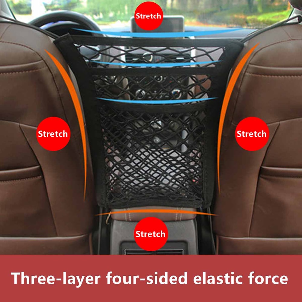 Elastic Double Layer Storage, Pet Dog Rear Seat Car Fence, Dog Isolation Protection Net, Pet Safety Rail Separation Net