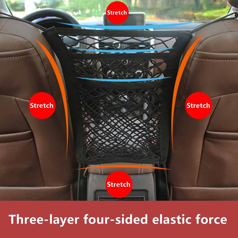 Elastic Double Layer Storage, Pet Dog Rear Seat Car Fence, Dog Isolation Protection Net, Pet Safety Rail Separation Net